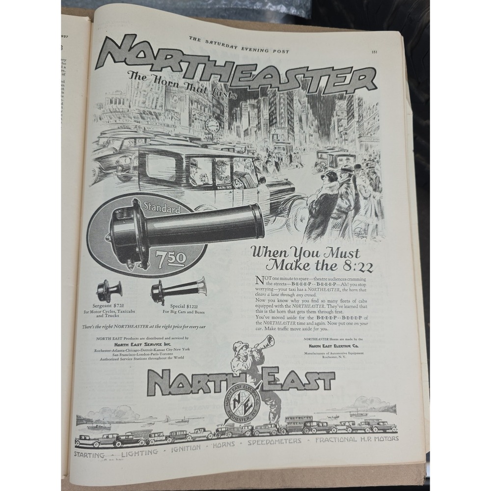 1927 NorthEastern The Horn That Lasts Standard 750 Automobile Car Horn Print Ad